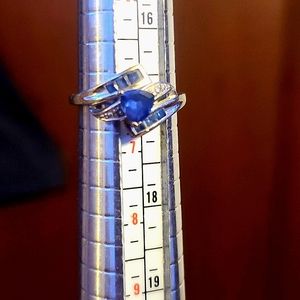 Vintage 10k white gold and Tanzanite THL ring